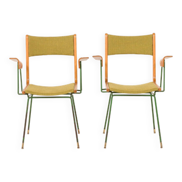 Boomerang chair attr. to Carlo De Carli, set of 2, Italy 1950s