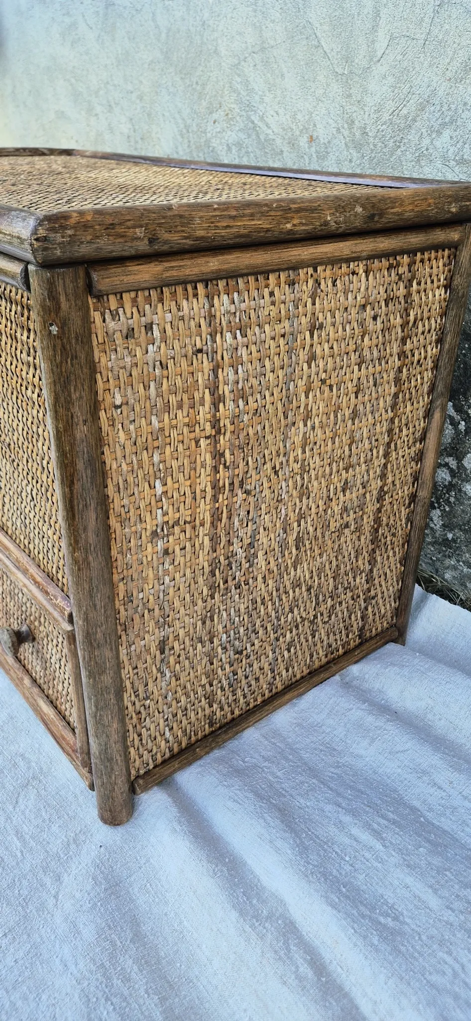 Vintage wicker chest of drawers furniture