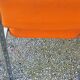 Set of 6 designer chairs from the 70s orange fabrics and chrome tubes