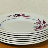 Sept assiettes plates modèle "Provence" Niderviller - Assiettes anciennes Niderviller