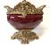 Jardinière Coupe Centre de Table Antique Napoléon III Faïence Métal Doré