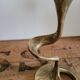 Art Deco bronze snake candle holder