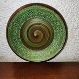 Antique plate Rössler AG Aedermannsdorf Switzerland Ceramics with floral motif Green
