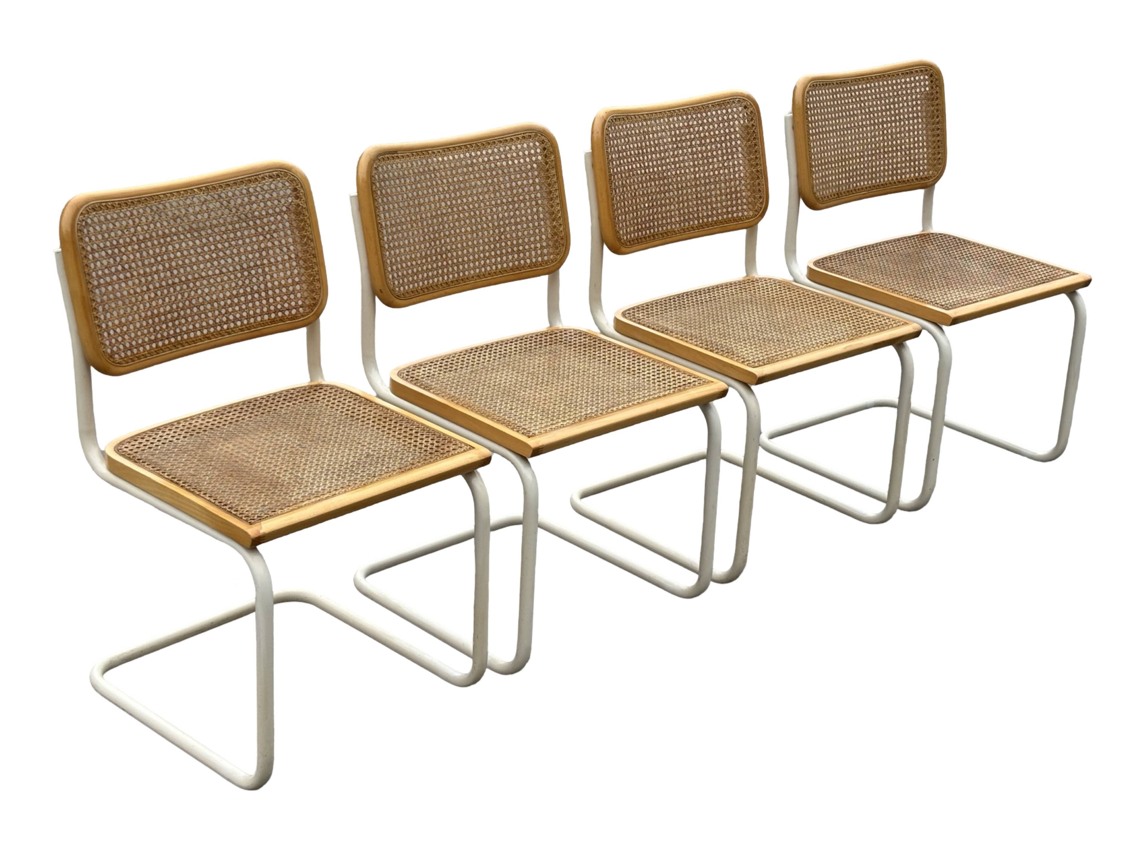 Set of 4 Cesca b32 model chairs in by Marcel Breuer Design