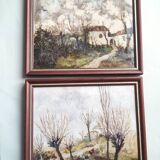 Paire de peintures à l'huile