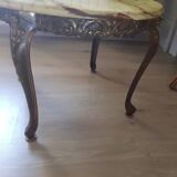 Brass and onyx/mabre lounge table