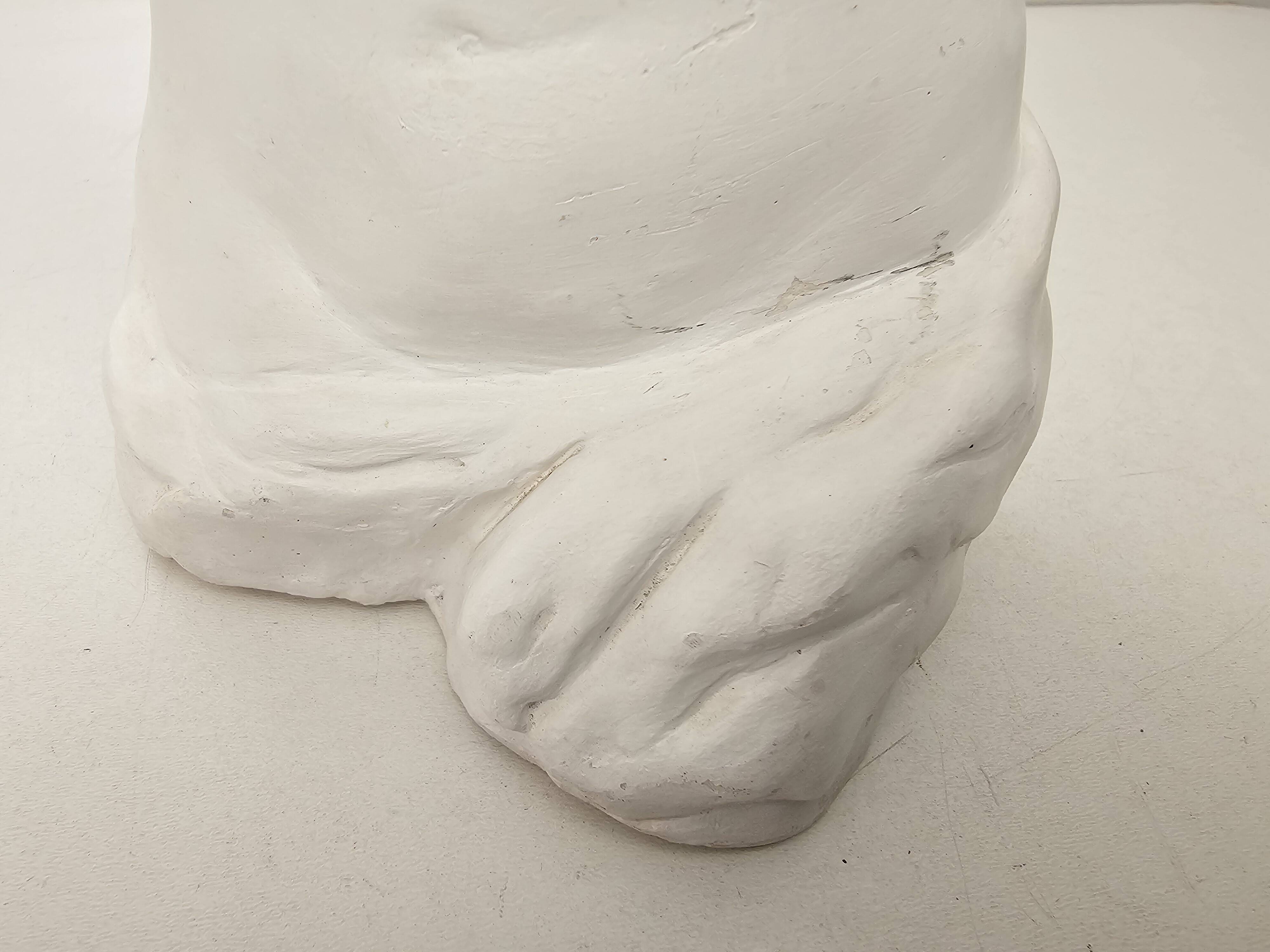 Sculpture plaster statue in the academic style representing the Venus de Milo Signed Dom