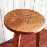 Tabouret bois verni