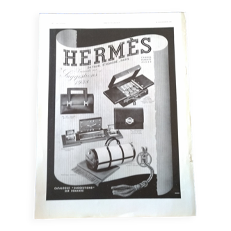 Une publicité papier d'époque année 1937 Hermès   mallette  sac  écritoire  box-calf