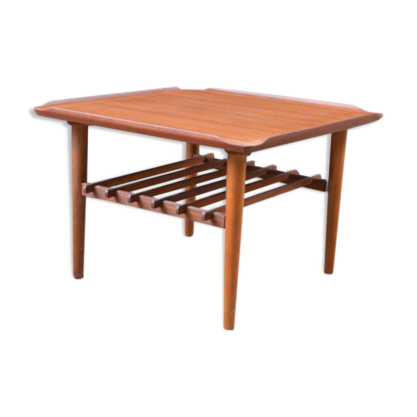 Table basse danoise plateau incurvé