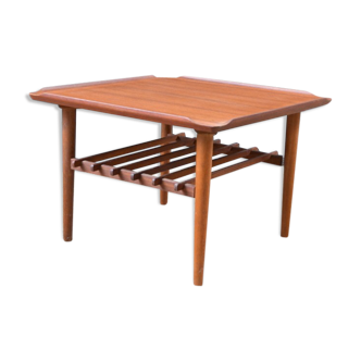 Table basse danoise plateau incurvé