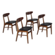 Années 1960, ensemble de 4 chaises de salle à manger danoises par Farstrup, bois de teck courbé, retapissé.