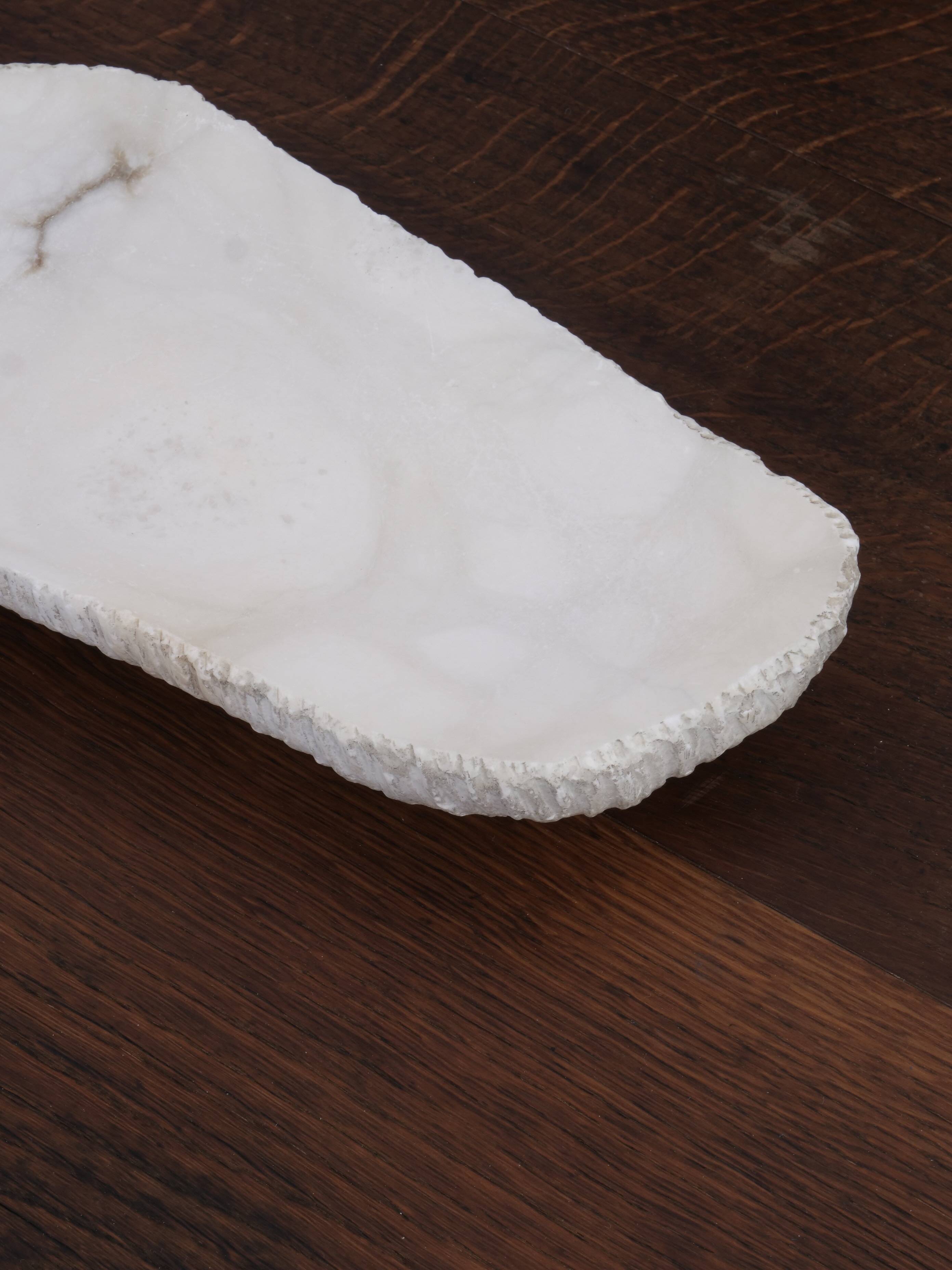 Brutalist free-form alabaster emptier