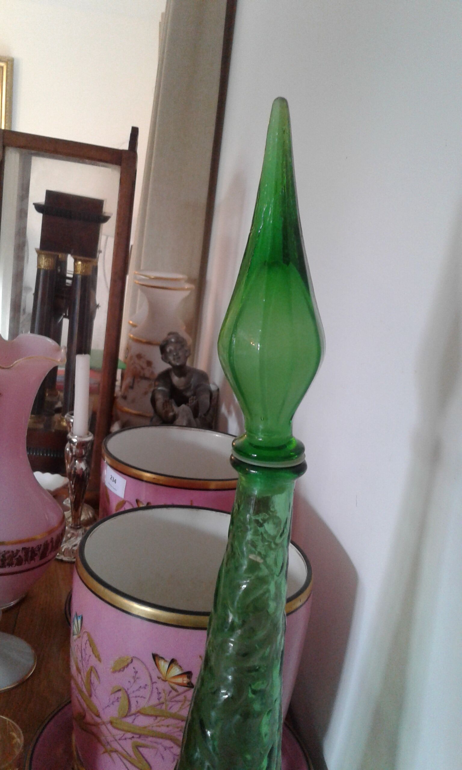 Italian bottle, green glass