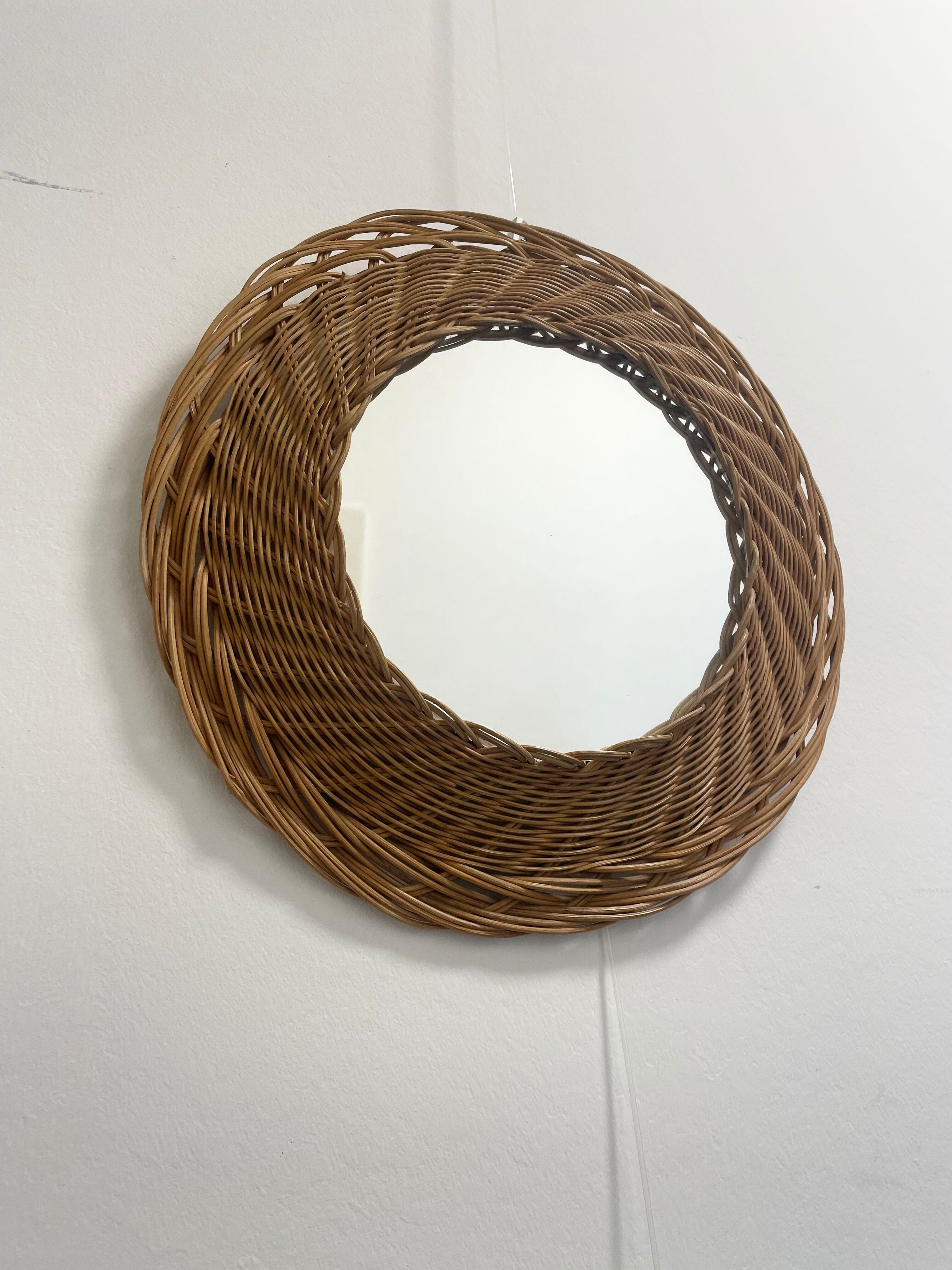 Small rattan mirror