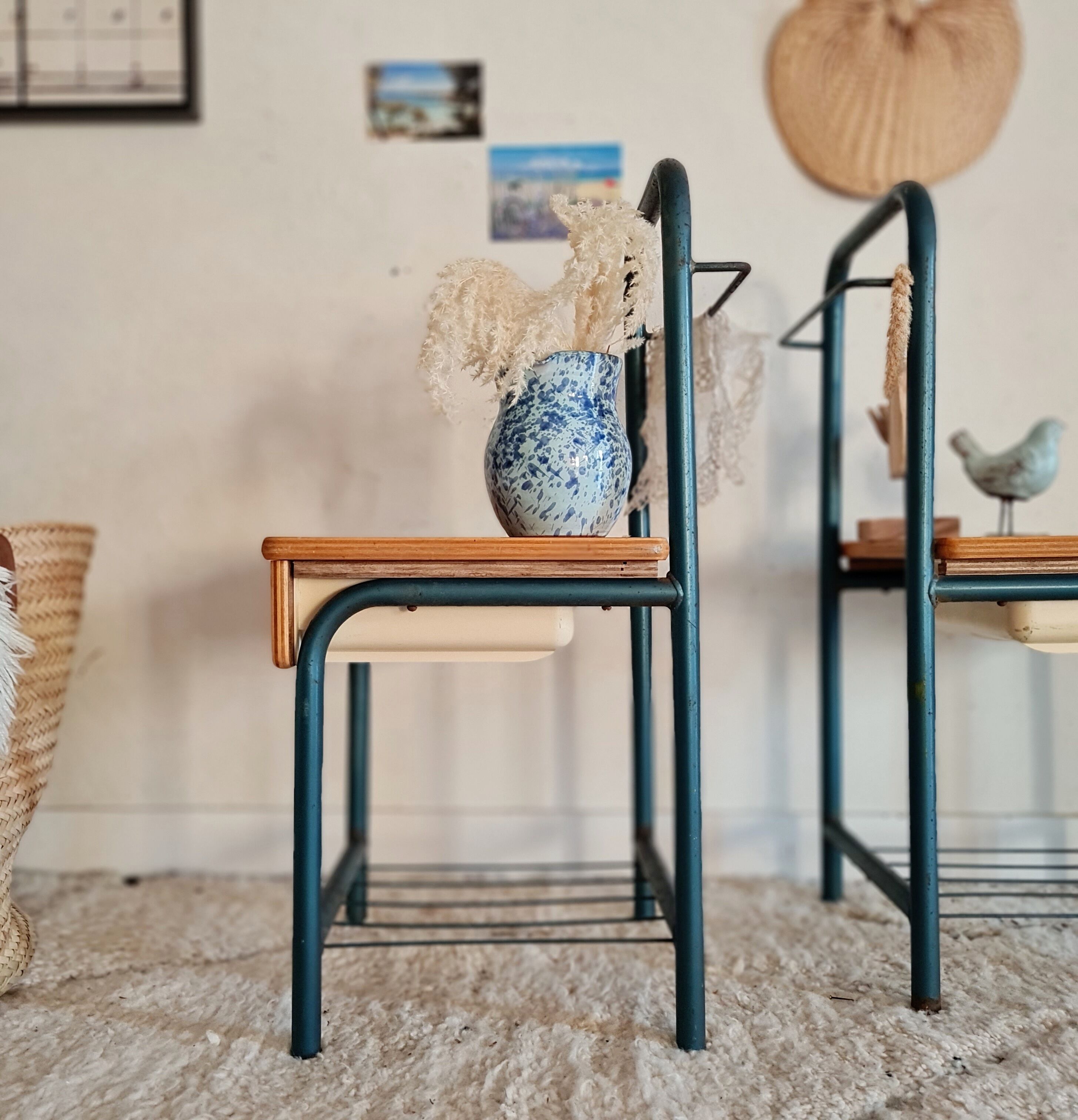 Pair of bedside boarding schools old 50s