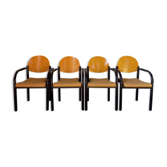 Suite of 4 vintage armchairs Baumann Dialog 90s