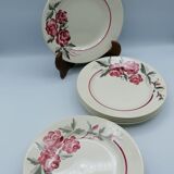 Rosy Sarreguemines Plate Set