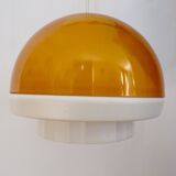 Orange plexiglass pendant light 1970