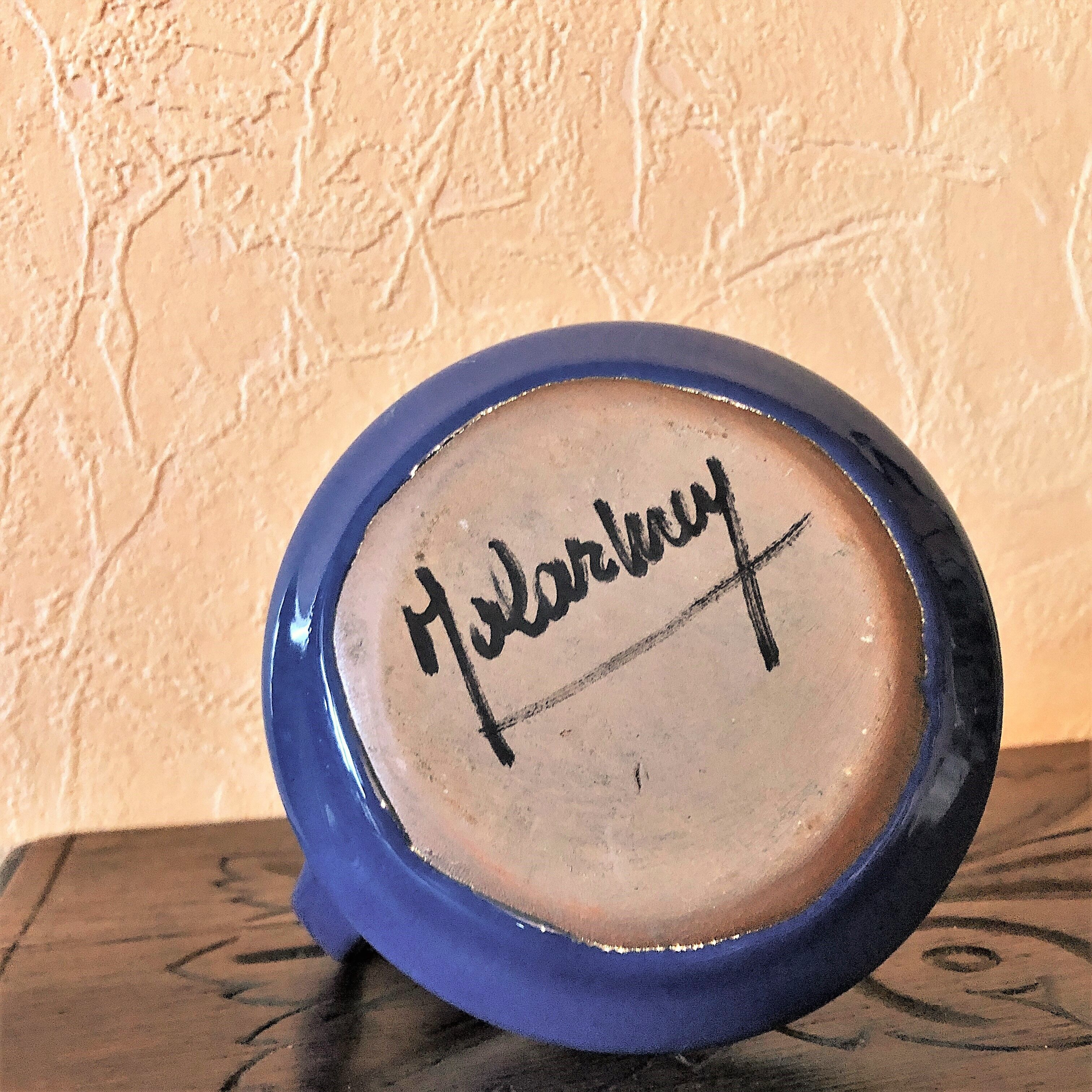 Handmade hand candle holder signed Malarmey vintage 50/60