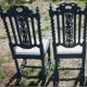 Pair of 2 carved neo-Renaissance Henri II chairs
