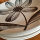 Set of 5 flat faience plates from gien black flower pattern 70s