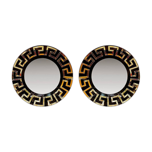 Paire de miroir en verre - noir