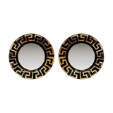 Pair of decorative round mirrors Ø 100cm
