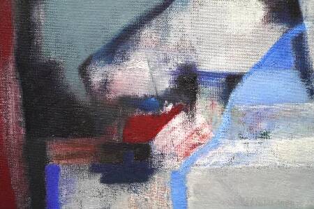 Jozef Mees, Lyrical Abstract Oil on Panel 1978