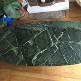 Coffee table in green marble and steel