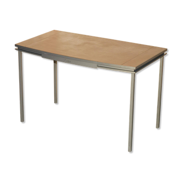 Modern mid-century writing desk signed Cartier in bronze and leather.