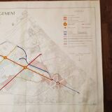 Vintage map of the development project of La Défense / Paris