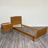 Single Bed and Nightstand attributed to Gio Ponti, 1940s, Set of 2