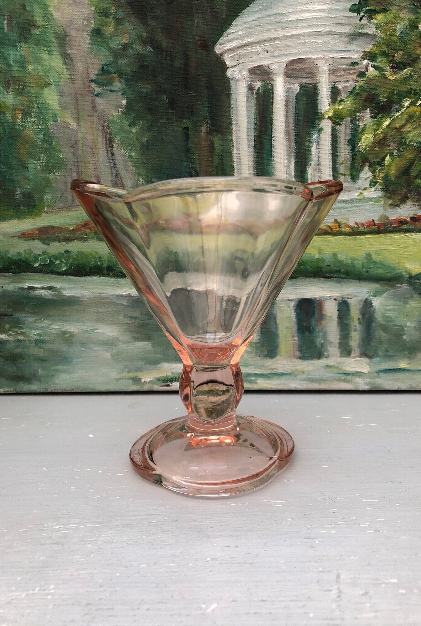 Set of 4 large ice cream bowls color rosaline vintage Italy