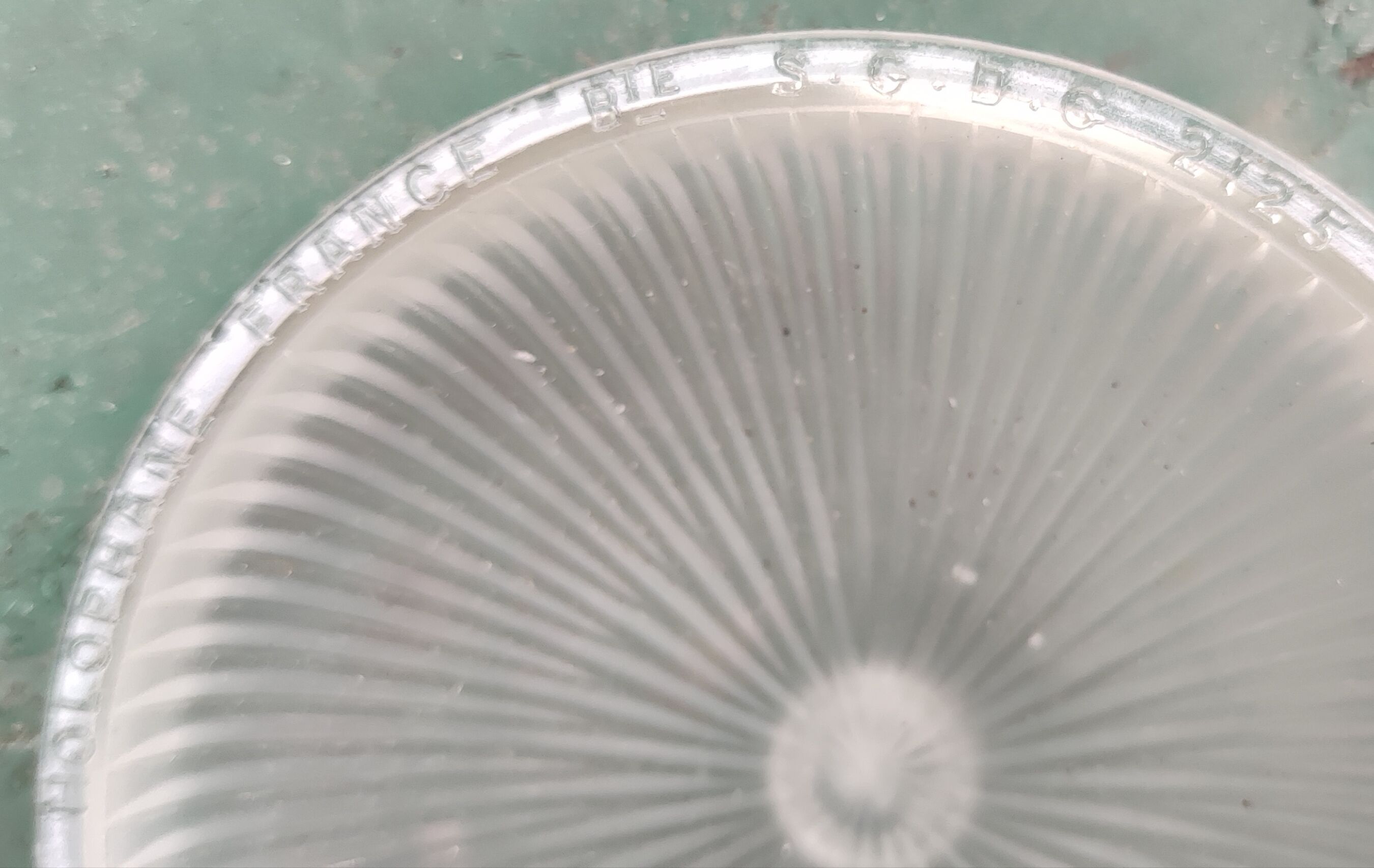 Art Deco holophane pendant chandelier