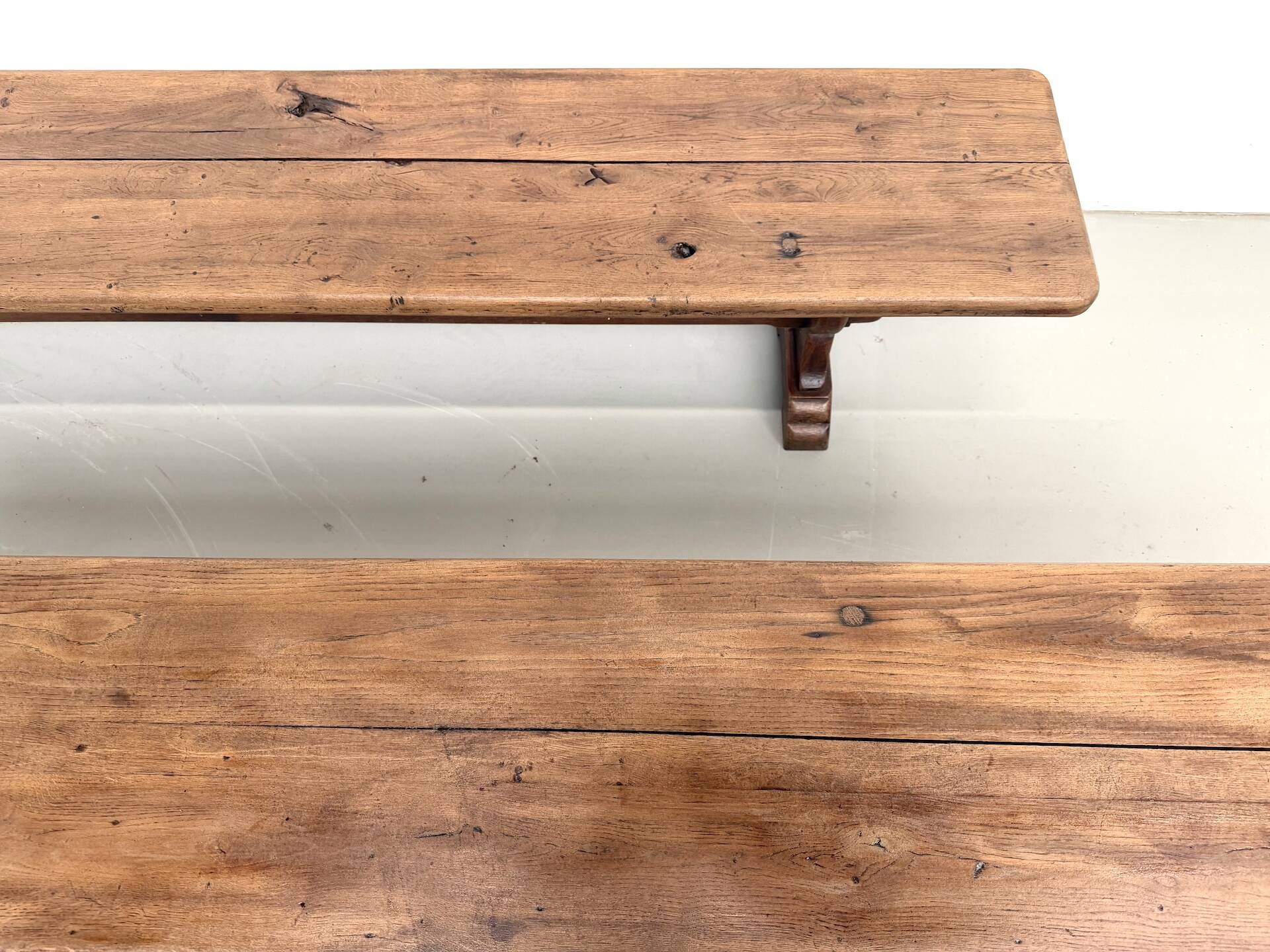 Pair of Solid Oak Farm Benches