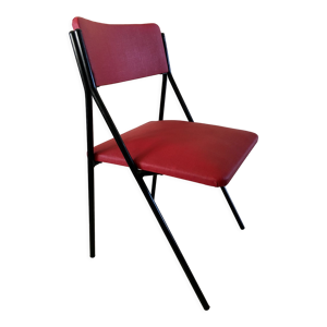 Chaise de bureau acier et skaï