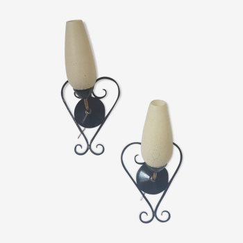 Pair of sconces, 50-60s