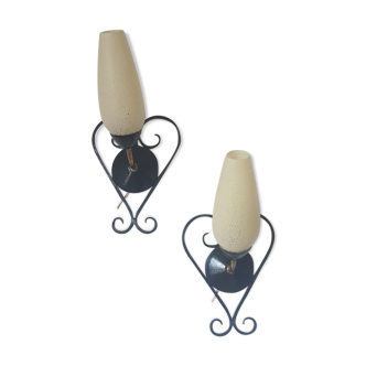 Pair of sconces, 50-60s