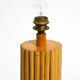 Large 1970s Italian bamboo table lamp with large oiled paper shad