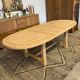 Extendable farmhouse table in solid oak