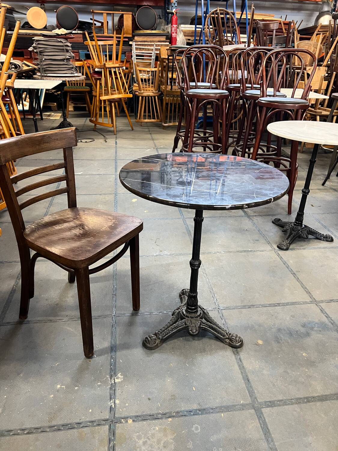 Black marble table