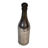 Rare shaker en métal argenté et laiton en forme de bouteille de champagne