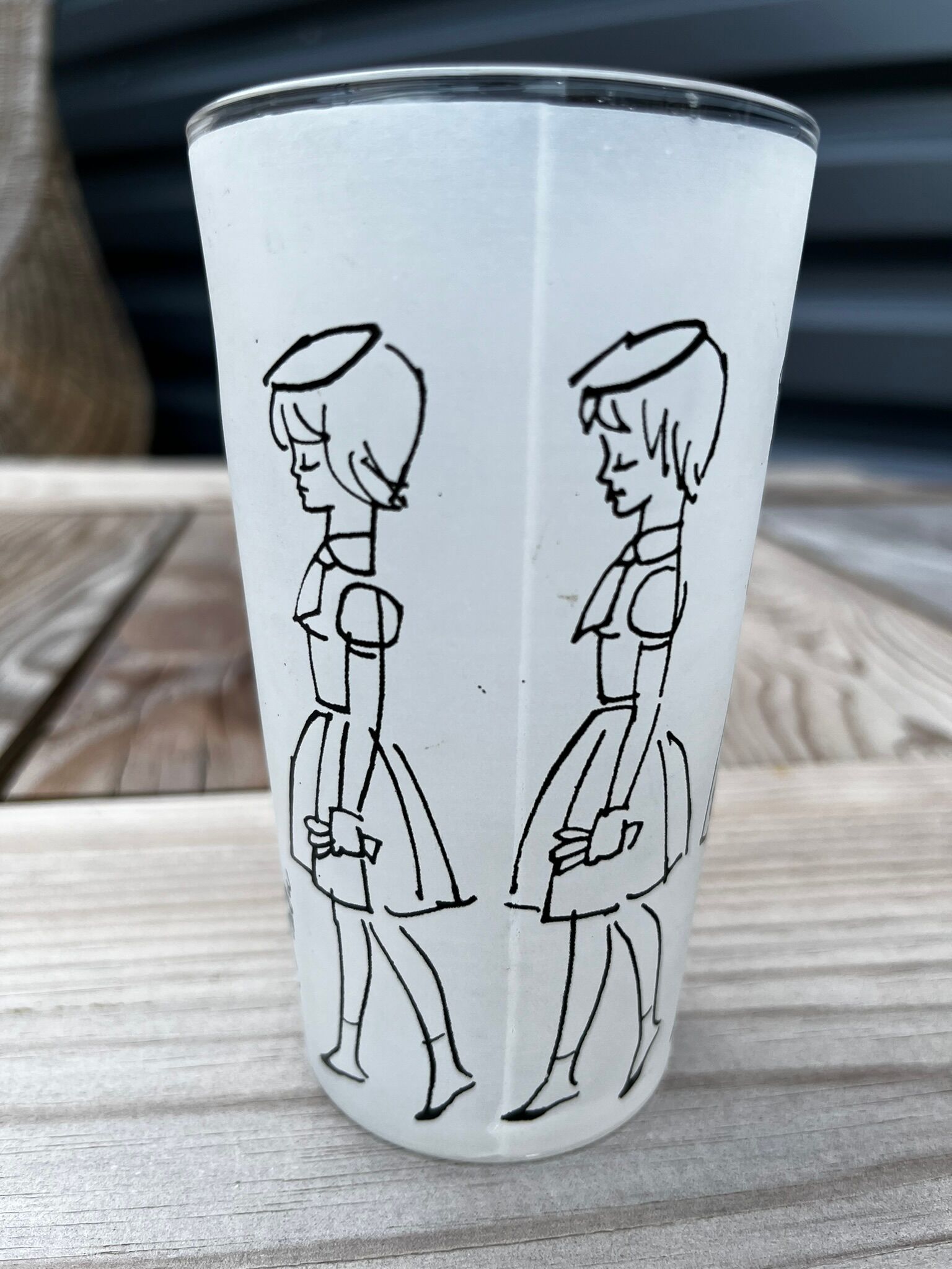 Vintage glass signed Cabu