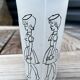 Vintage glass signed Cabu