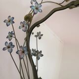 Vintage Tole Mirror with Flowers, circa 1970s