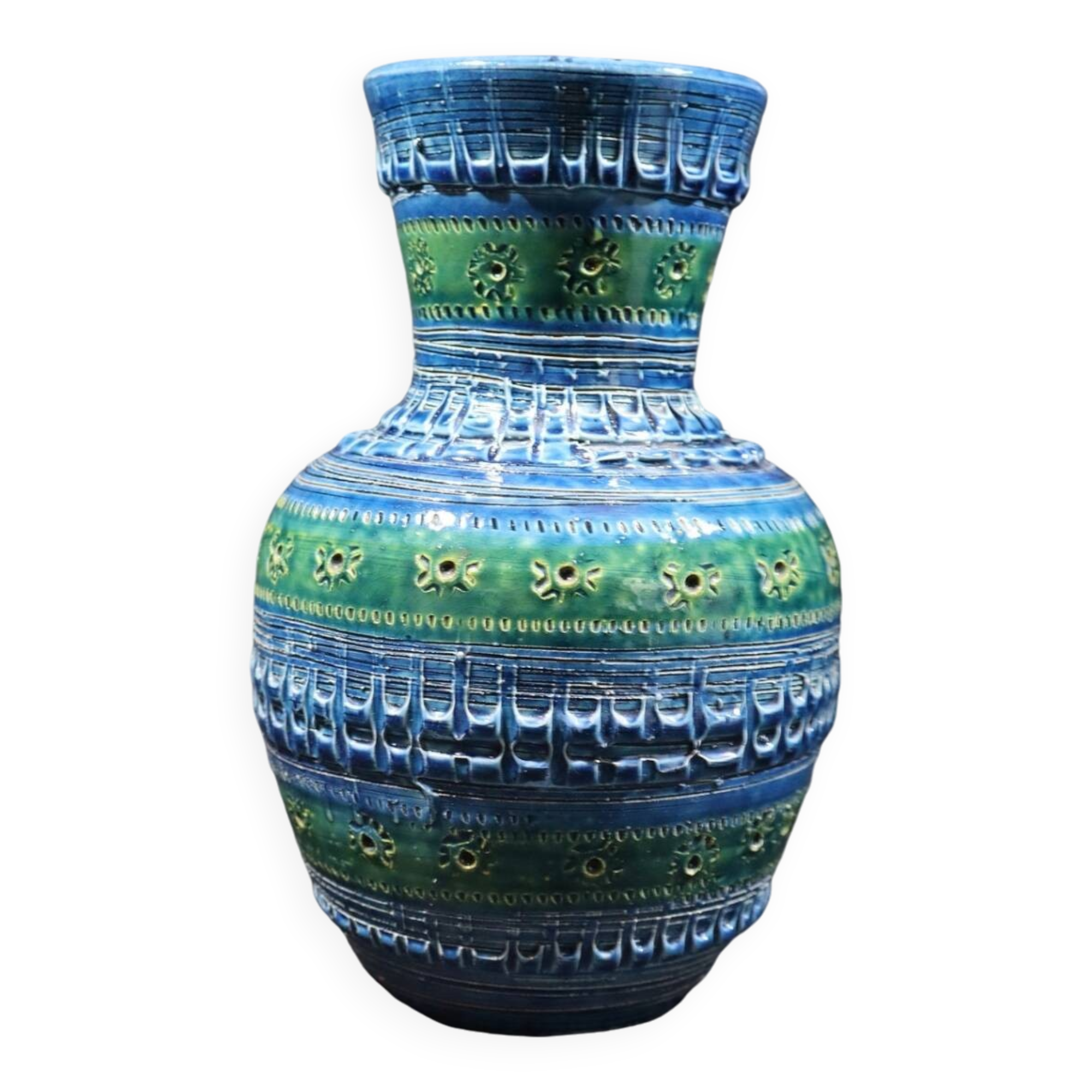 Vintage Bitossi Rimini Blue Vase by Aldo Londi