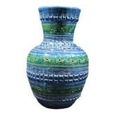 Vase vintage Bitossi Rimini bleu par Aldo Londi