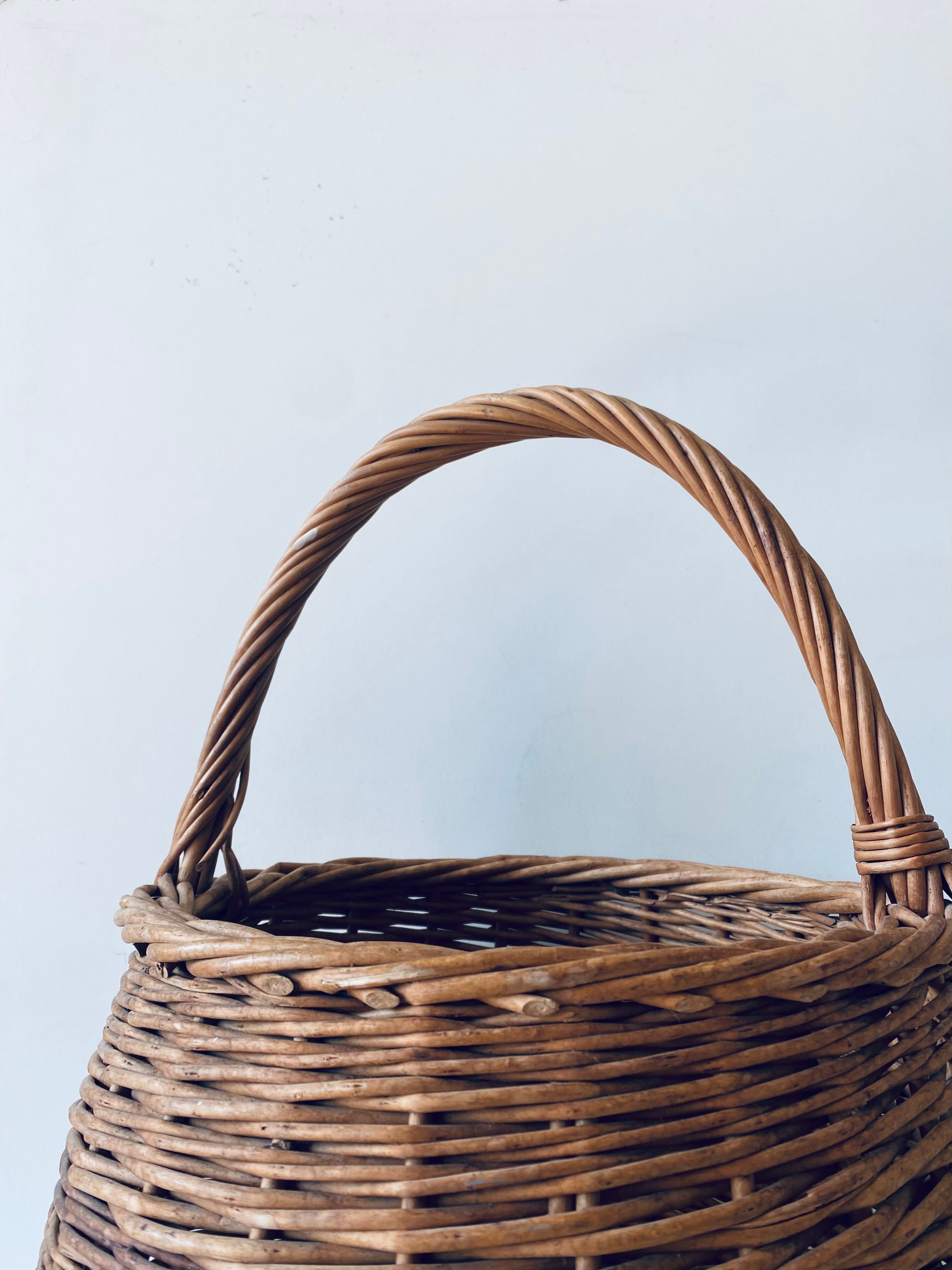 Large round wicker basket