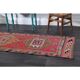 1970s Vintage Turkish Hand-Knotted Wool Cotton Pink Runner Rug